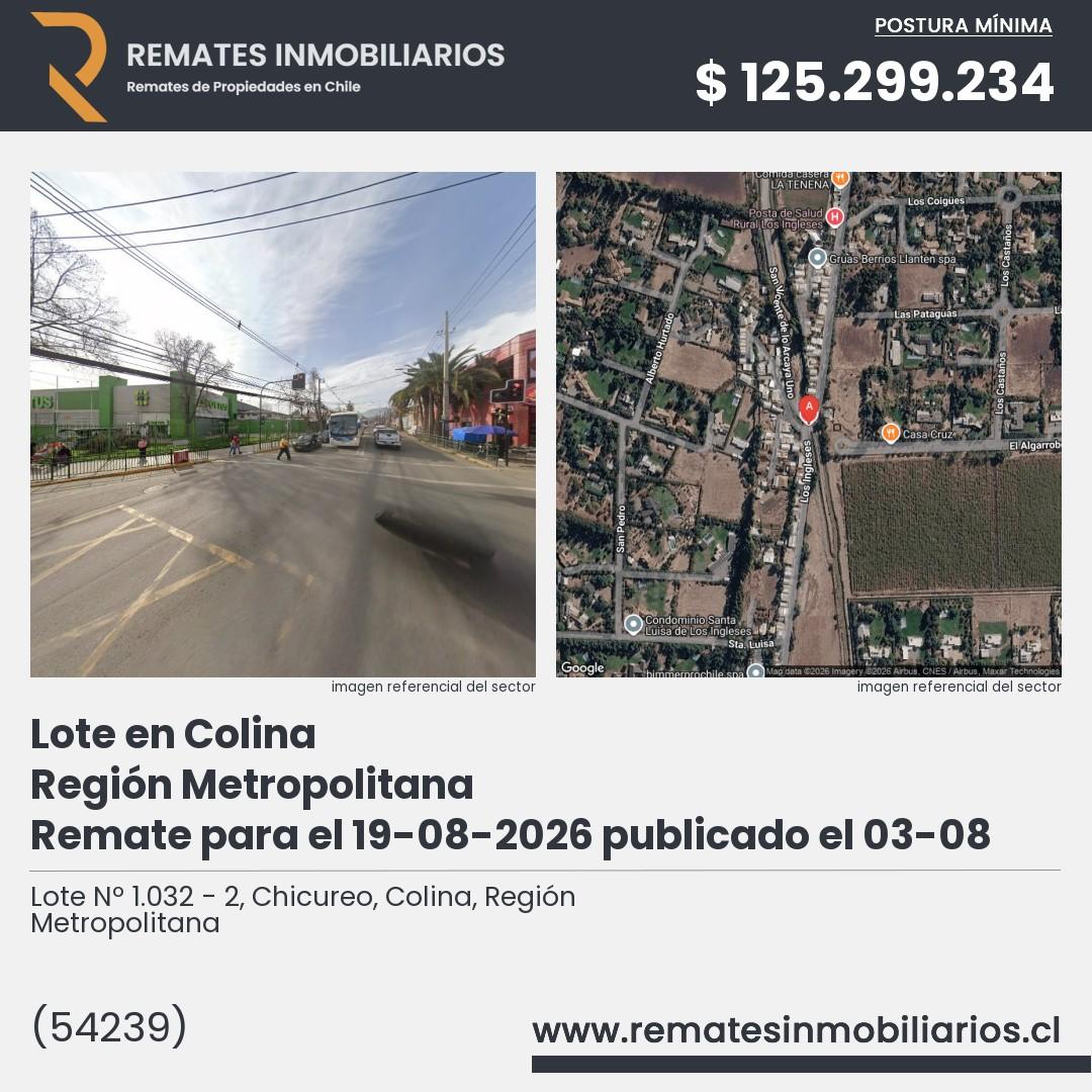 Imagen ficha Lote Nº 1.032 - 2, Chicureo, Colina, Región Metropolitana