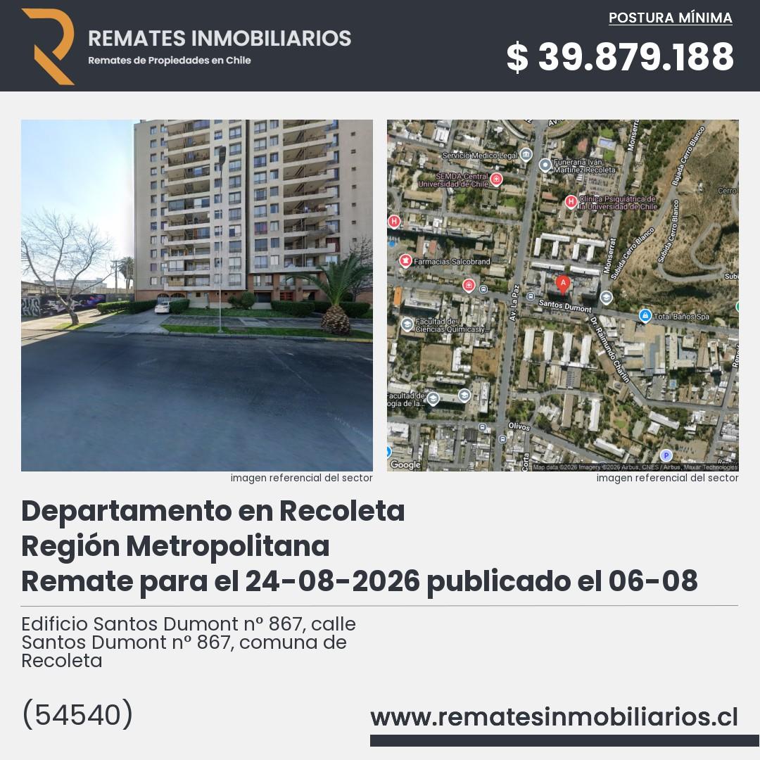 Imagen ficha Edificio Santos Dumont n° 867, calle Santos Dumont n° 867, comuna de Recoleta