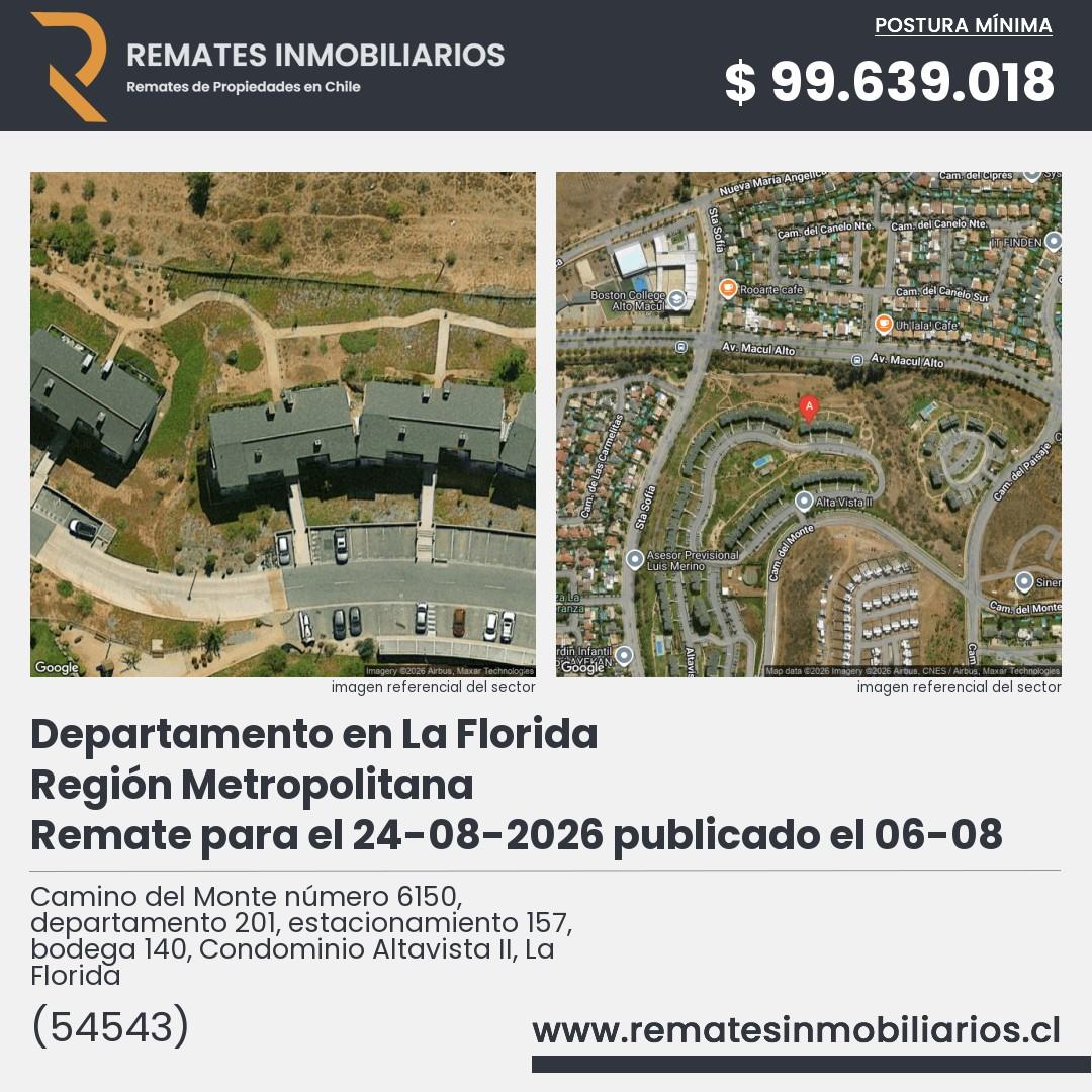 Imagen ficha Camino del Monte número 6150, departamento 201, estacionamiento 157, bodega 140, Condominio Altavista II, La Florida