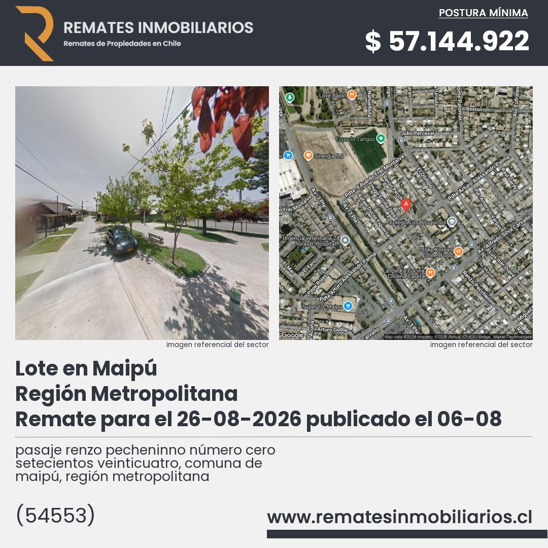 Imagen ficha pasaje renzo pecheninno número cero setecientos veinticuatro, comuna de maipú, región metropolitana