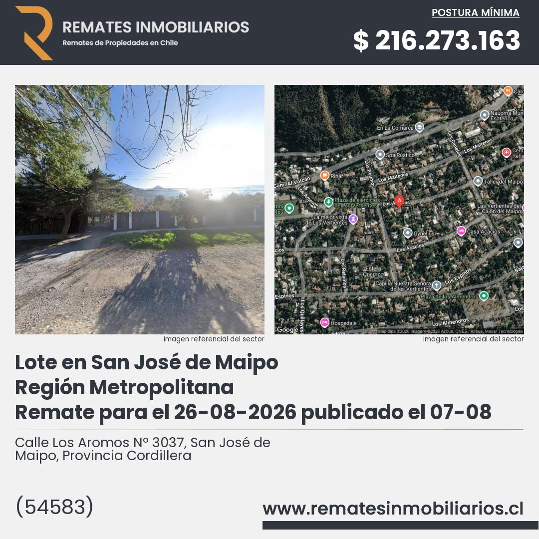 Imagen ficha Calle Los Aromos Nº 3037, San José de Maipo, Provincia Cordillera