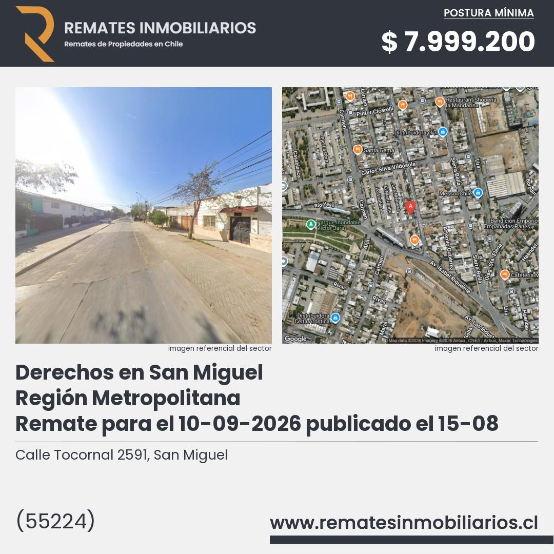 Imagen ficha Calle Tocornal 2591, San Miguel