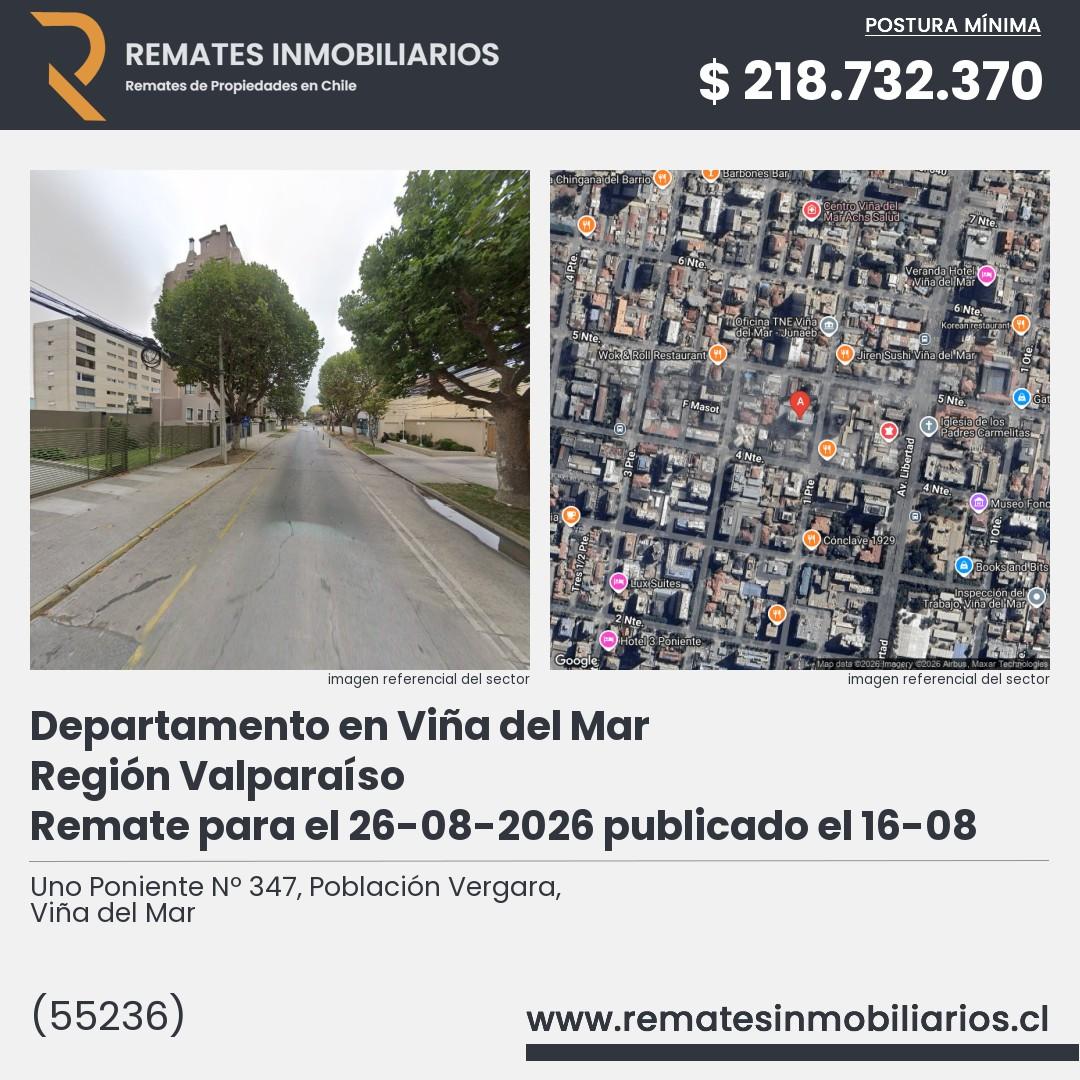 Imagen ficha Uno Poniente Nº 347, Población Vergara, Viña del Mar