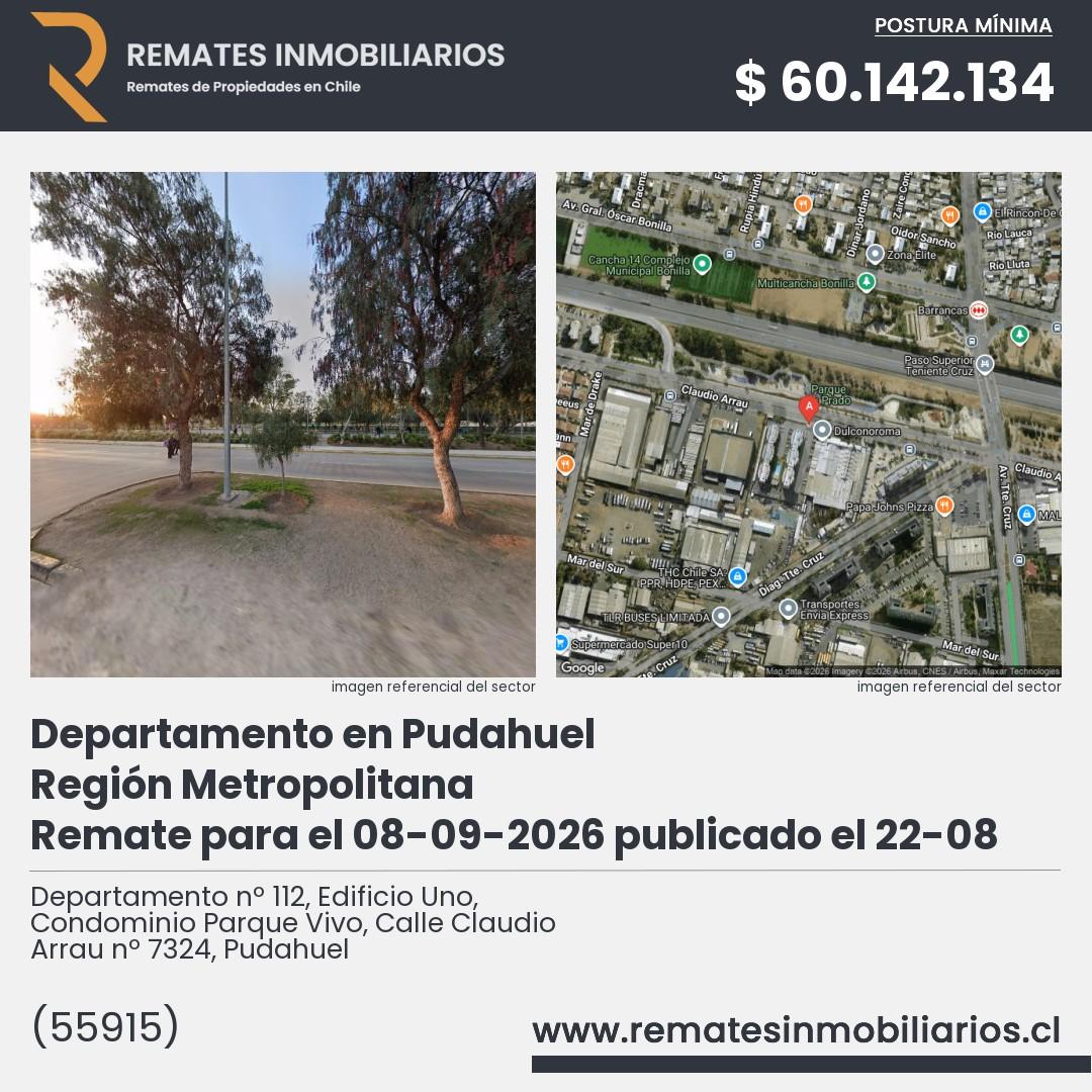 Imagen ficha Departamento nº 112, Edificio Uno, Condominio Parque Vivo, Calle Claudio Arrau nº 7324, Pudahuel