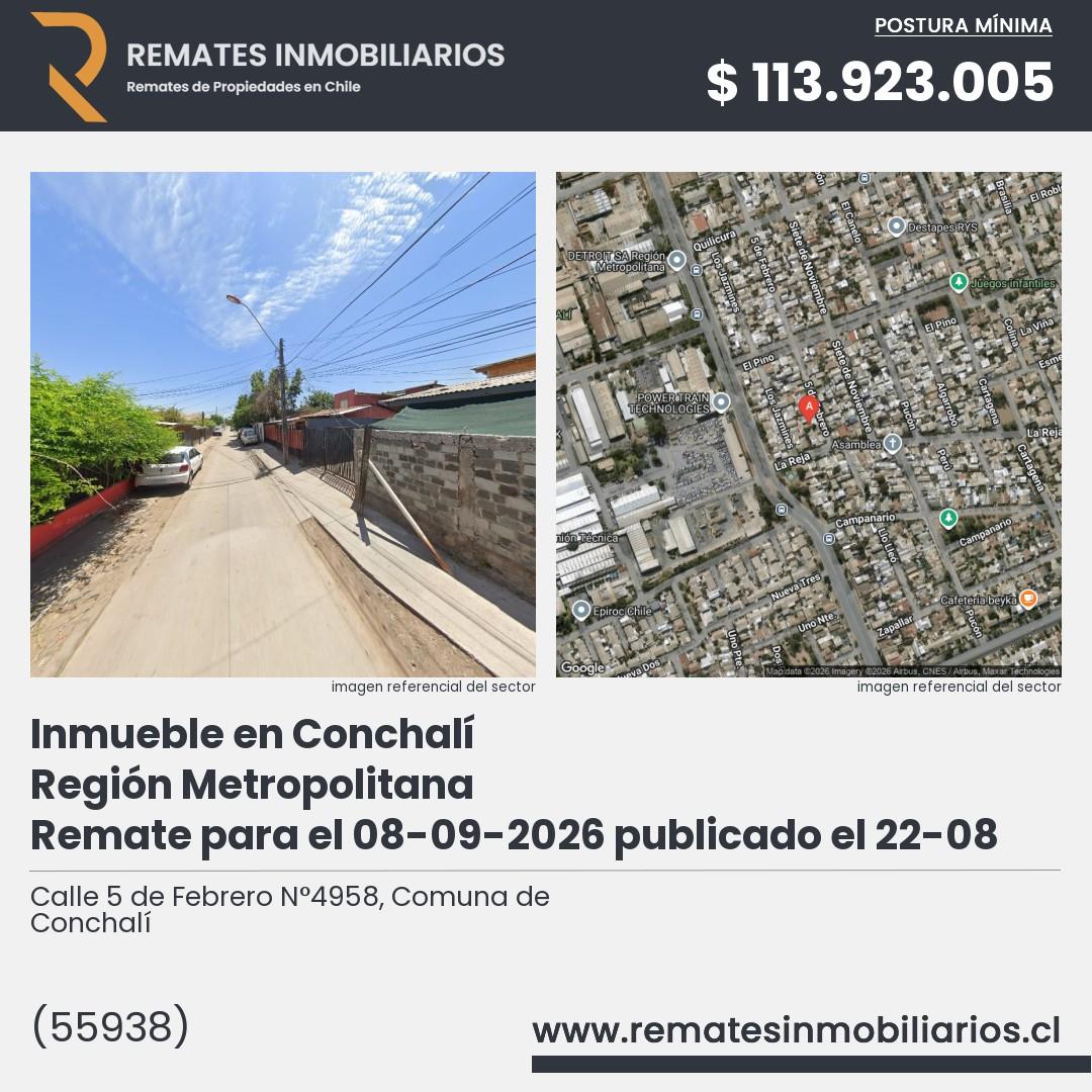 Imagen ficha Calle 5 de Febrero N°4958, Comuna de Conchalí