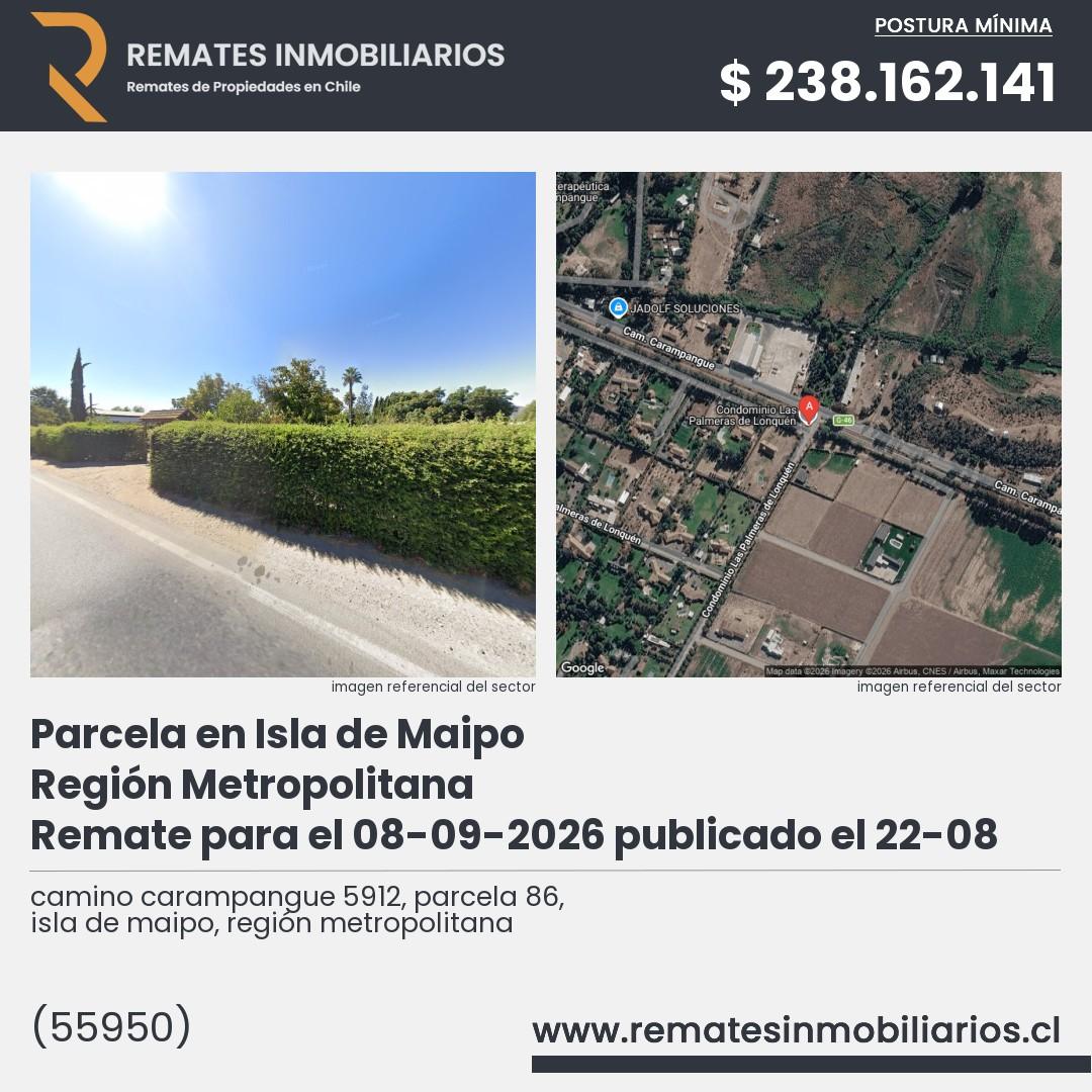 Imagen ficha camino carampangue 5912, parcela 86, isla de maipo, región metropolitana