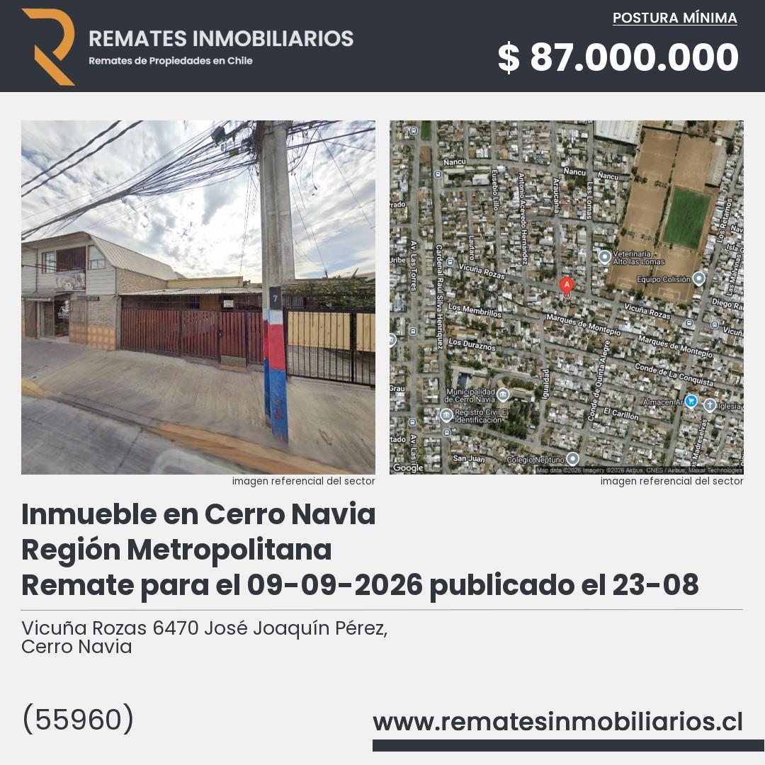 Imagen ficha Vicuña Rozas 6470 José Joaquín Pérez, Cerro Navia