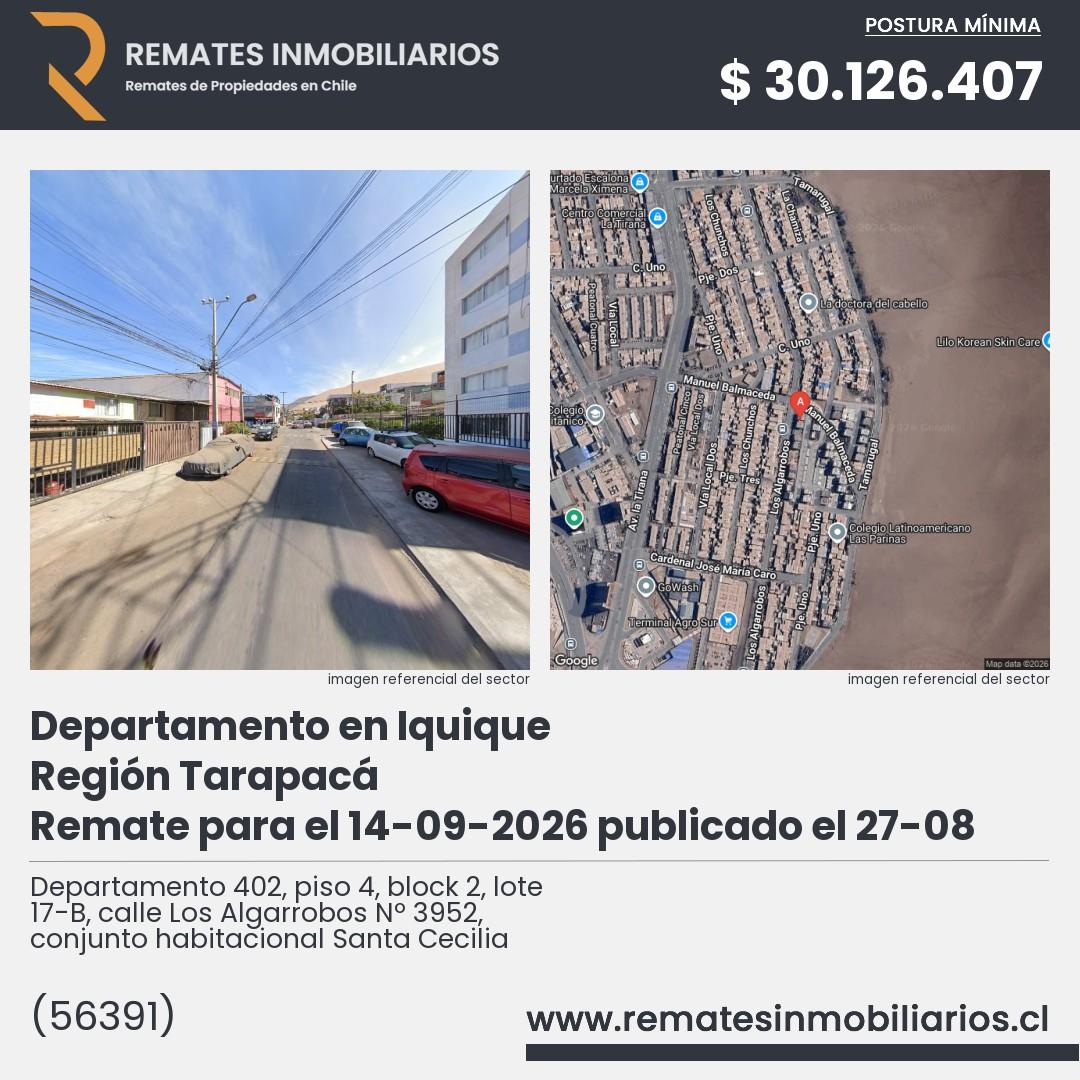 Imagen ficha Departamento 402, piso 4, block 2, lote 17-B, calle Los Algarrobos Nº 3952, conjunto habitacional Santa Cecilia