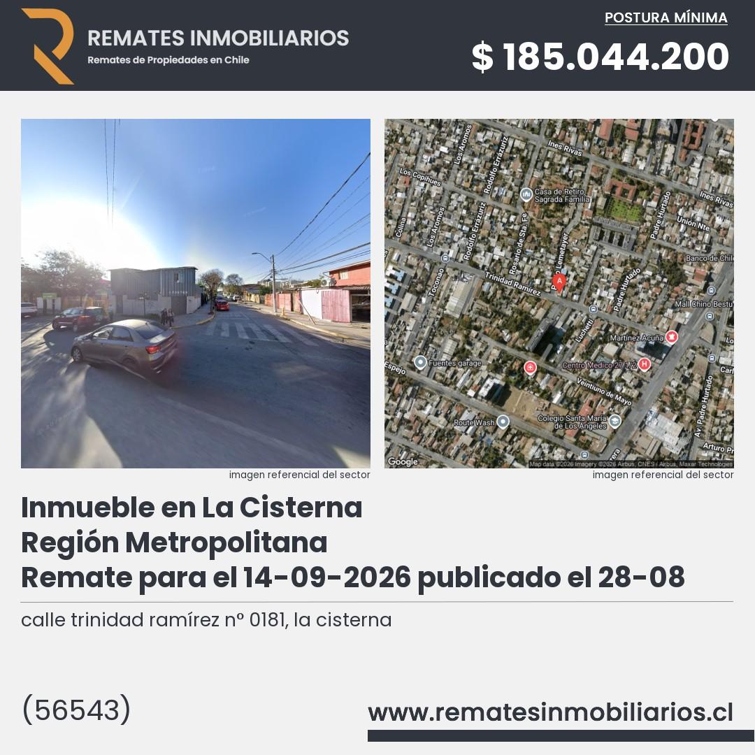 Imagen ficha calle trinidad ramírez n° 0181, la cisterna