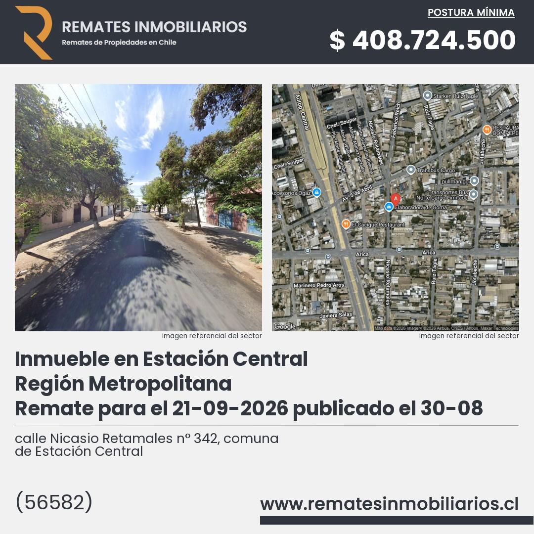 Imagen ficha calle Nicasio Retamales n° 342, comuna de Estación Central
