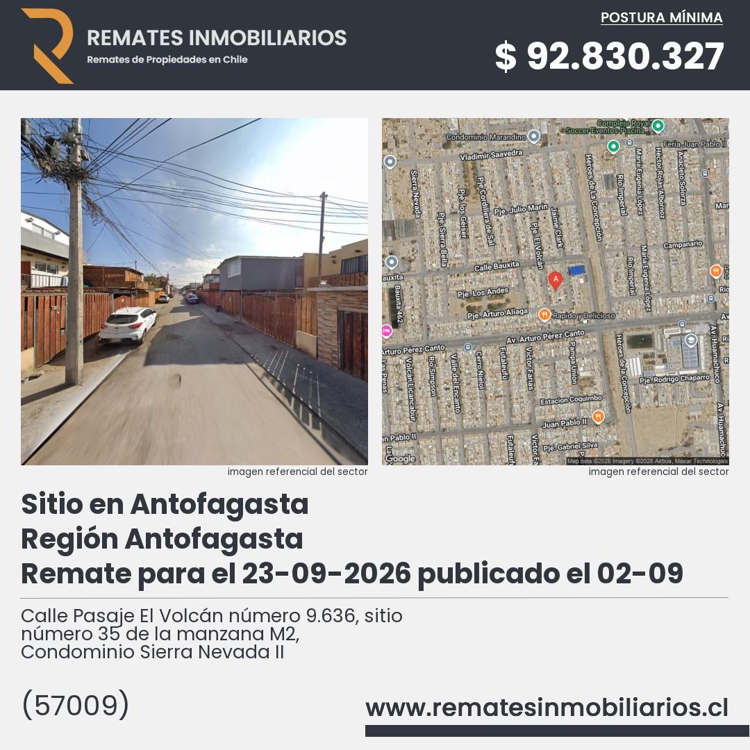 Imagen ficha Calle Pasaje El Volcán número 9.636, sitio número 35 de la manzana M2, Condominio Sierra Nevada II