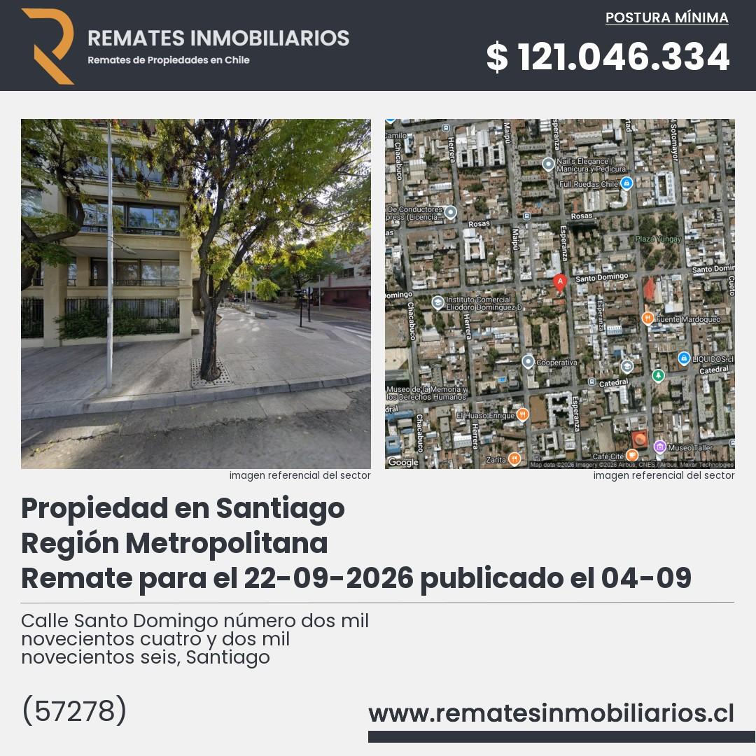 Imagen ficha Calle Santo Domingo número dos mil novecientos cuatro y dos mil novecientos seis, Santiago
