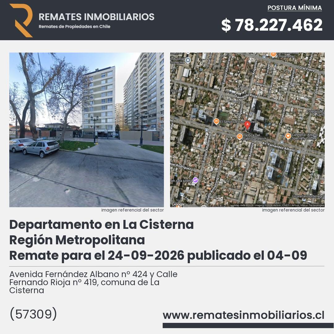 Imagen ficha Avenida Fernández Albano nº 424 y Calle Fernando Rioja nº 419, comuna de La Cisterna
