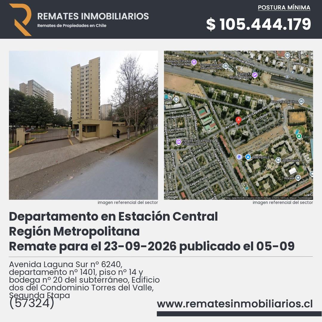 Imagen ficha Avenida Laguna Sur nº 6240, departamento nº 1401, piso nº 14 y bodega nº 20 del subterráneo, Edificio dos del Condominio Torres del Valle, Segunda Etapa