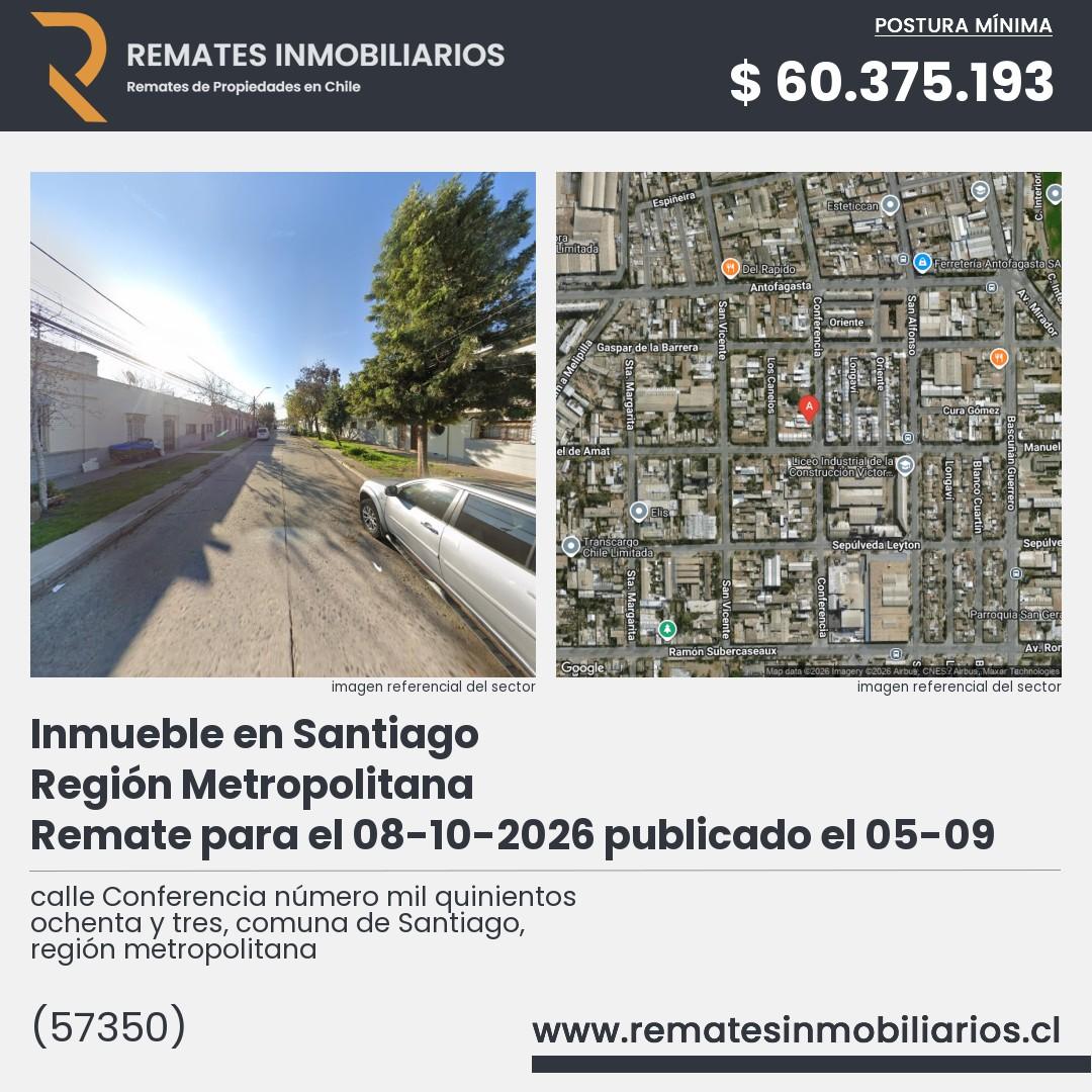 Imagen ficha calle Conferencia número mil quinientos ochenta y tres, comuna de Santiago, región metropolitana