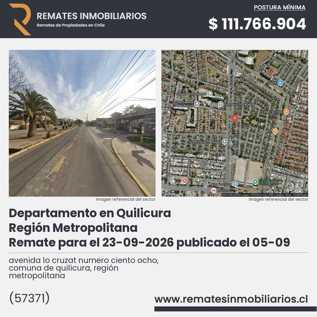 Imagen ficha avenida lo cruzat numero ciento ocho, comuna de quilicura, región metropolitana