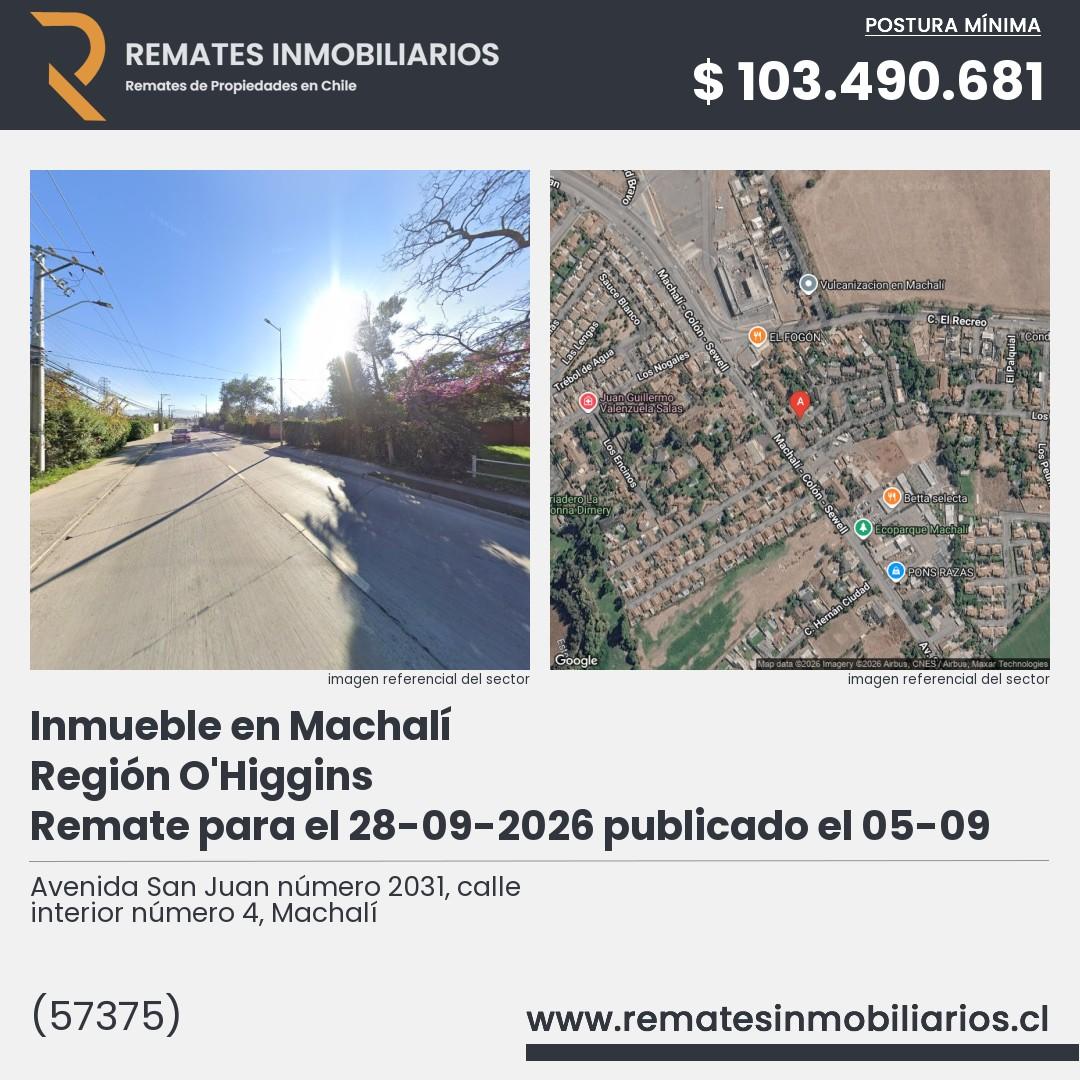 Imagen ficha Avenida San Juan número 2031, calle interior número 4, Machalí