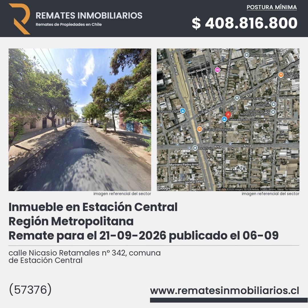 Imagen ficha calle Nicasio Retamales n° 342, comuna de Estación Central