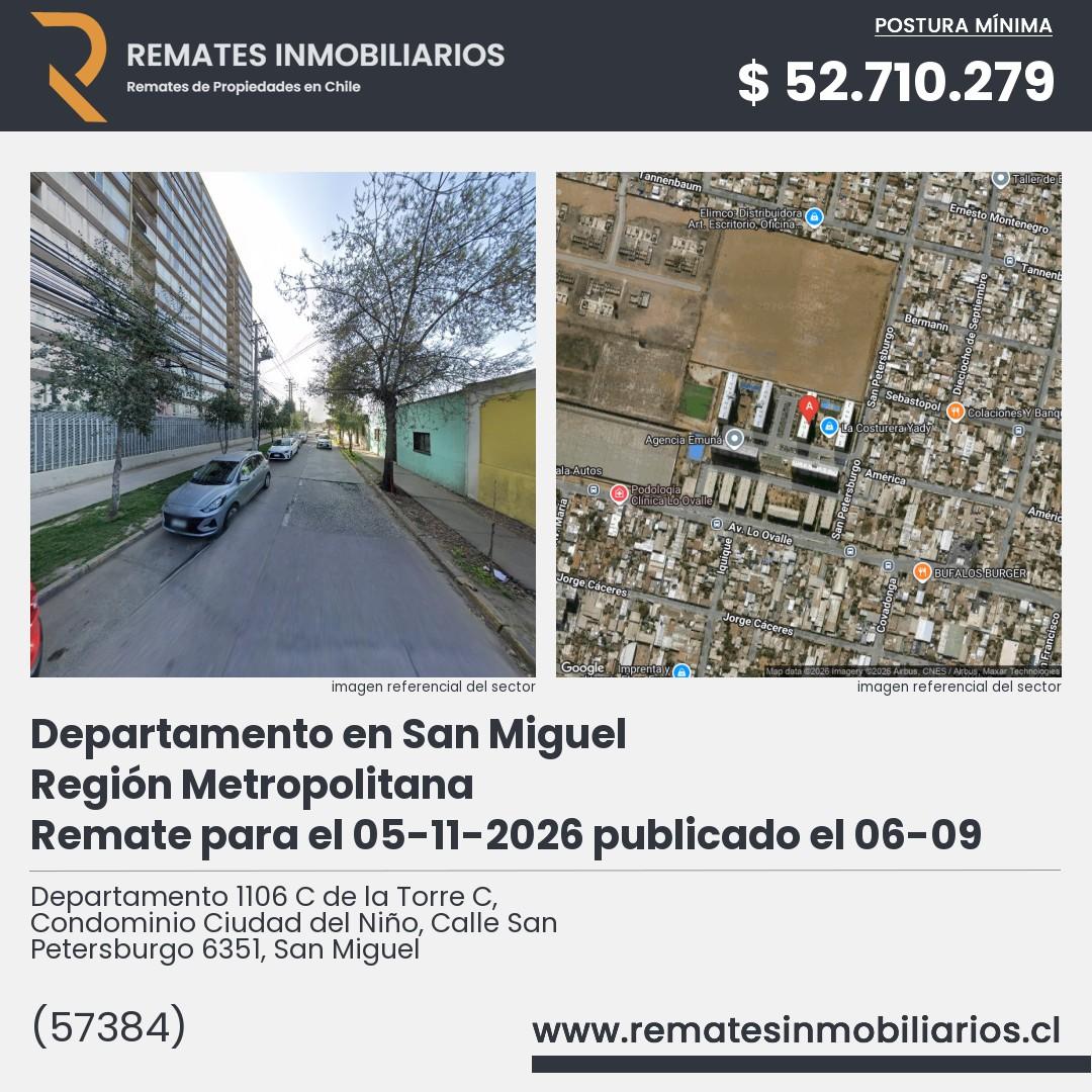 Imagen ficha Departamento 1106 C de la Torre C, Condominio Ciudad del Niño, Calle San Petersburgo 6351, San Miguel