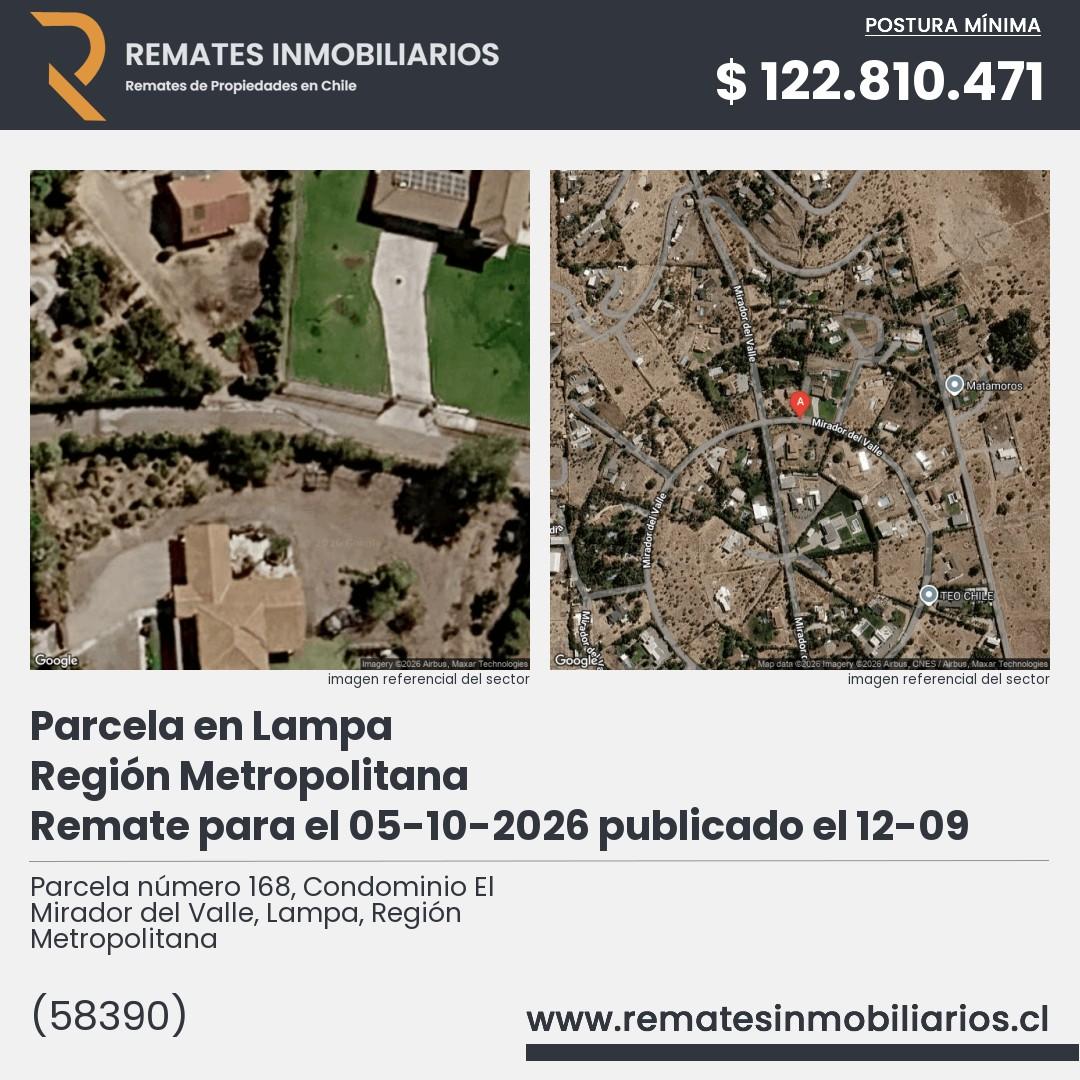 Imagen ficha Parcela número 168, Condominio El Mirador del Valle, Lampa, Región Metropolitana