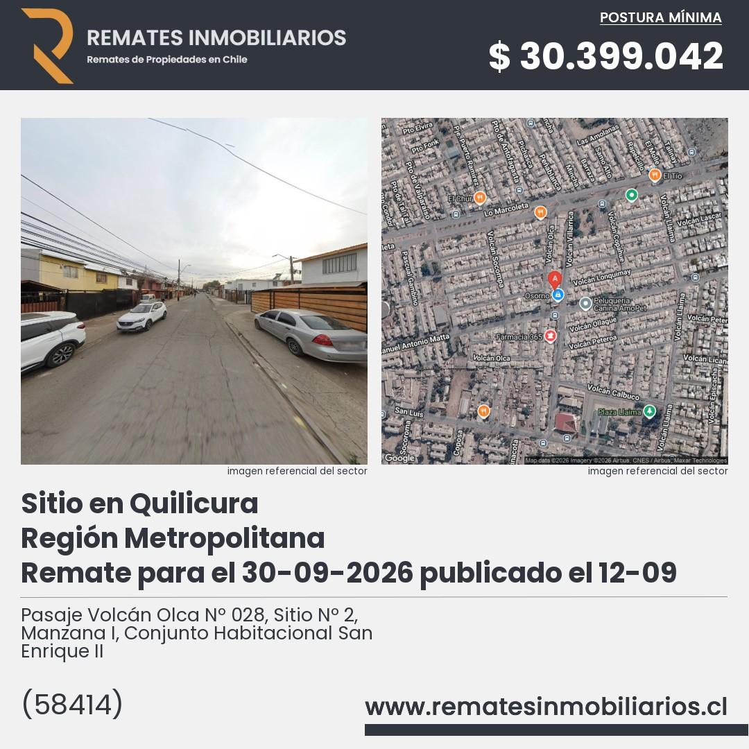 Imagen ficha Pasaje Volcán Olca Nº 028, Sitio Nº 2, Manzana I, Conjunto Habitacional San Enrique II