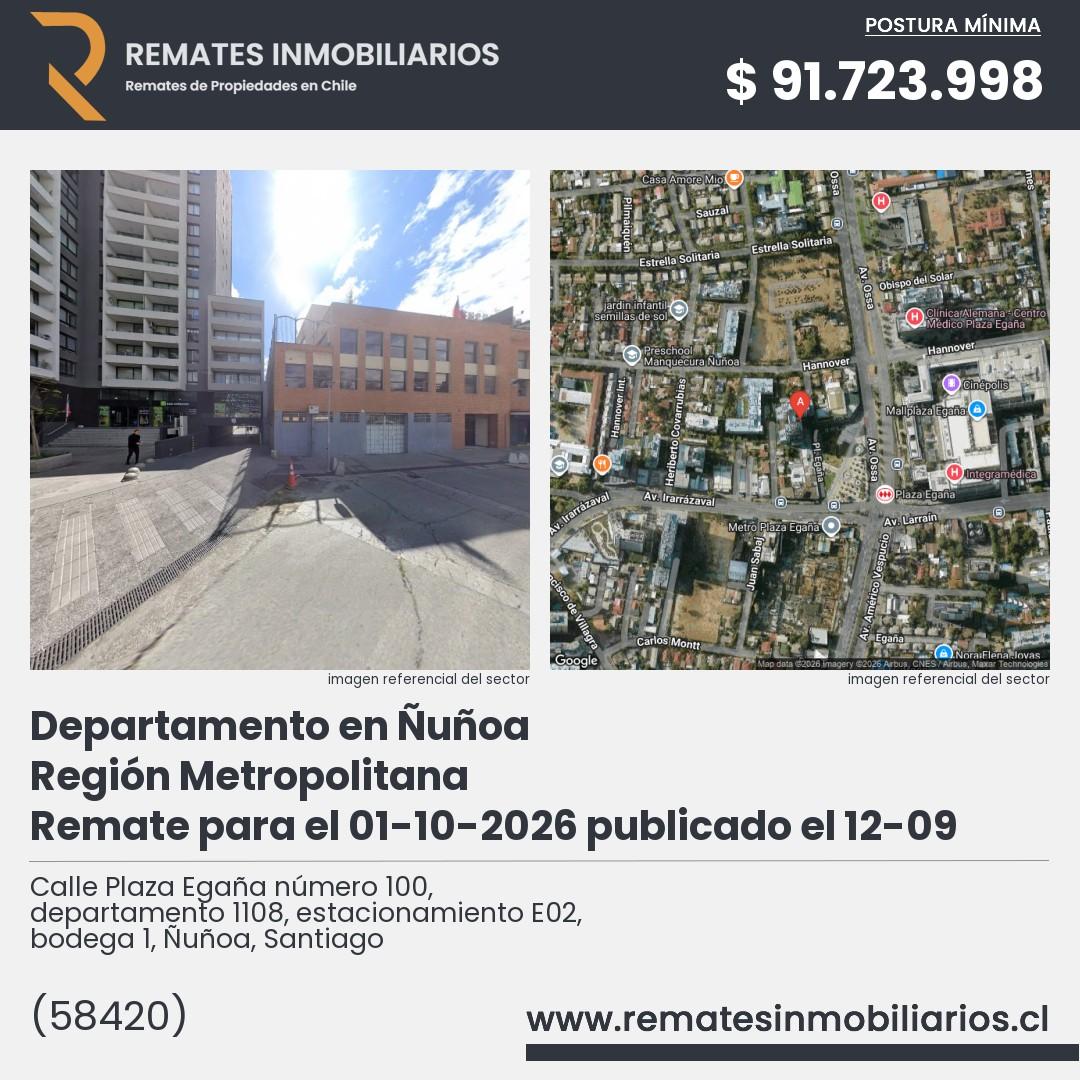 Imagen ficha Calle Plaza Egaña número 100, departamento 1108, estacionamiento E02, bodega 1, Ñuñoa, Santiago
