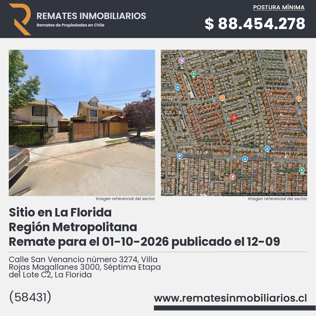 Imagen ficha Calle San Venancio número 3274, Villa Rojas Magallanes 3000, Séptima Etapa del Lote C2, La Florida