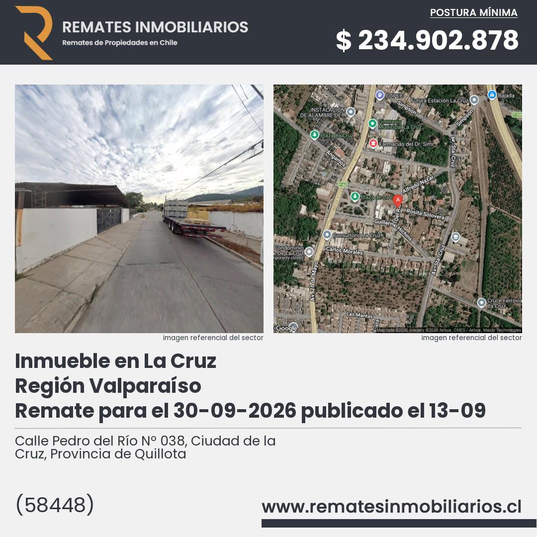 Imagen ficha Calle Pedro del Río Nº 038, Ciudad de la Cruz, Provincia de Quillota