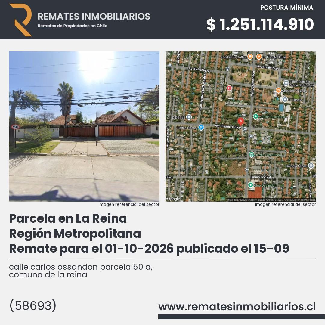 Imagen ficha calle carlos ossandon parcela 50 a, comuna de la reina