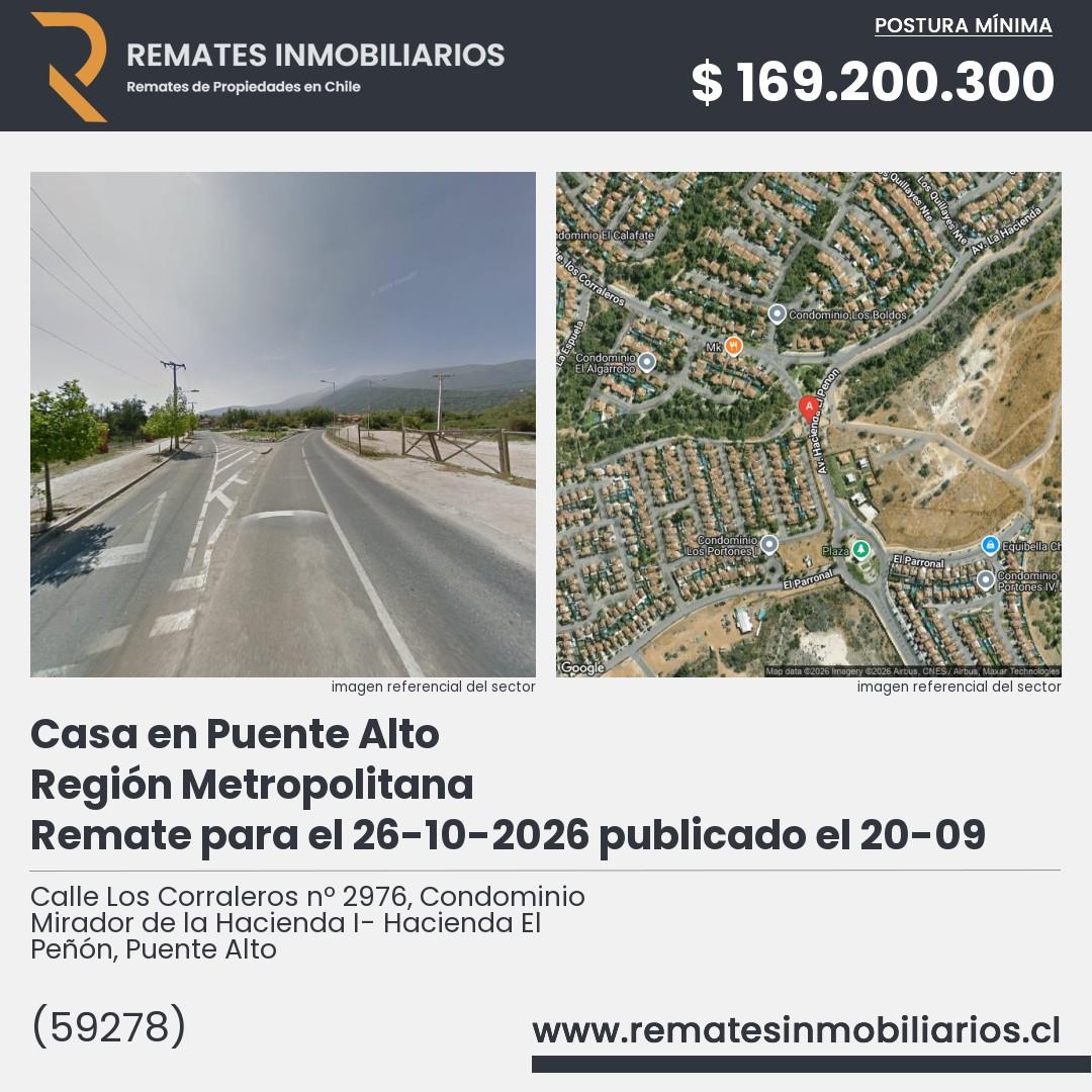 Imagen ficha Calle Los Corraleros nº 2976, Condominio Mirador de la Hacienda I- Hacienda El Peñón, Puente Alto