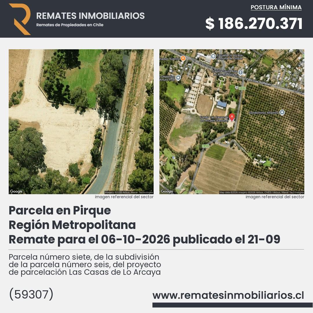 Imagen ficha Parcela número siete, de la subdivisión de la parcela número seis, del proyecto de parcelación Las Casas de Lo Arcaya
