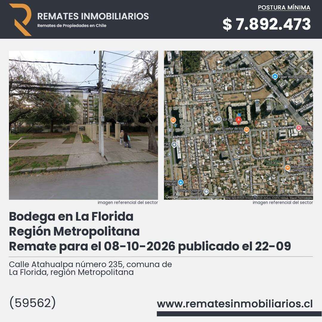 Imagen ficha Calle Atahualpa número 235, comuna de La Florida, región Metropolitana