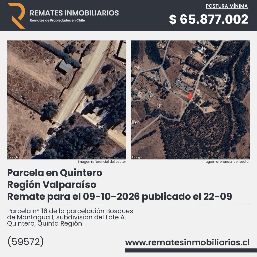 Imagen ficha Parcela nº 16 de la parcelación Bosques de Mantagua I, subdivisión del Lote A, Quintero, Quinta Región