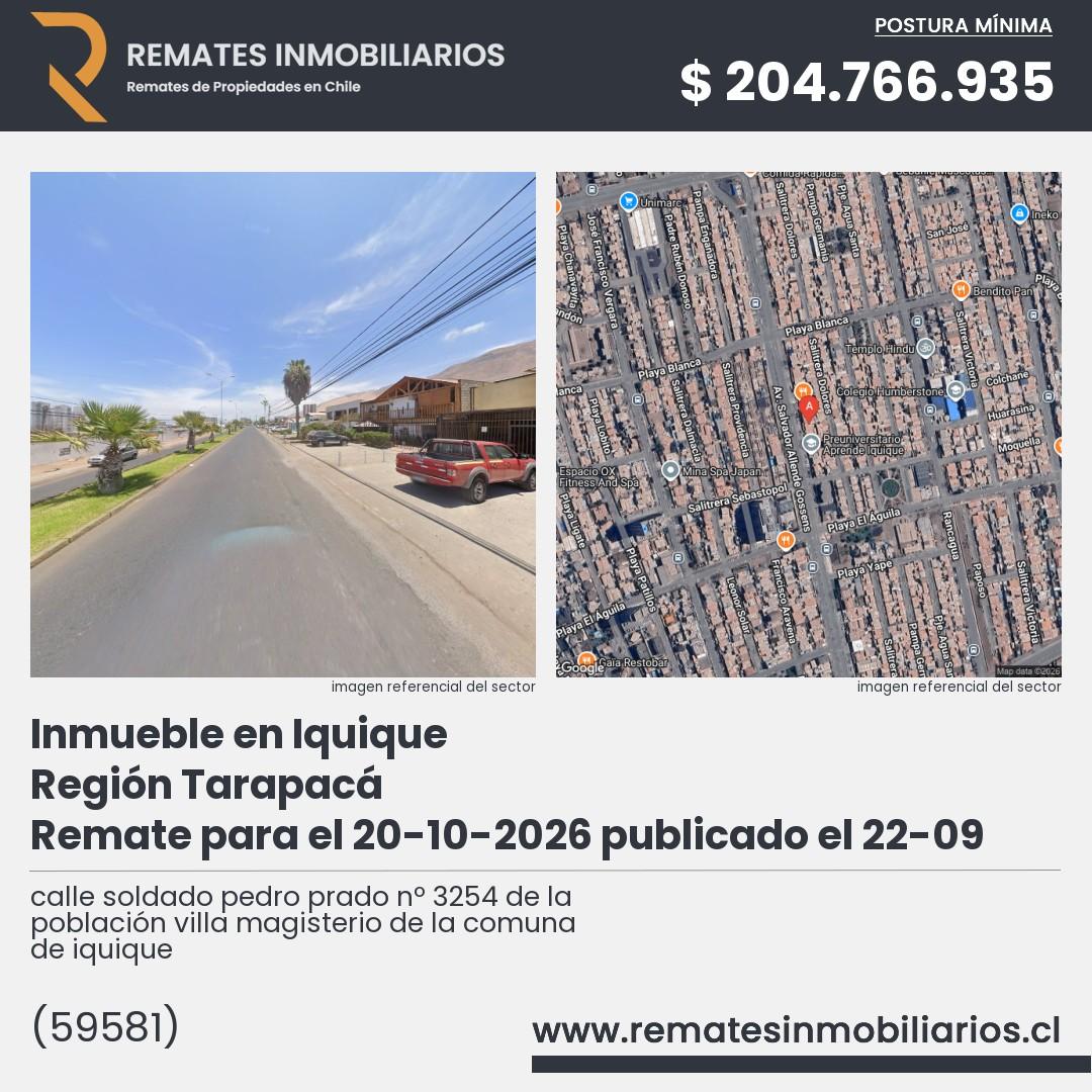 Imagen ficha calle soldado pedro prado nº 3254 de la población villa magisterio de la comuna de iquique