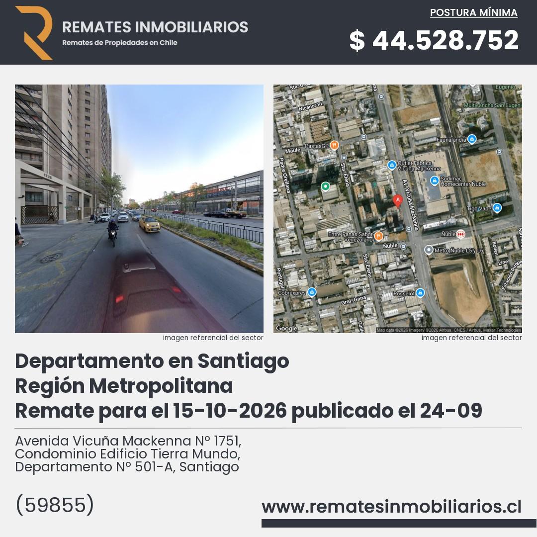 Imagen ficha Avenida Vicuña Mackenna Nº 1751, Condominio Edificio Tierra Mundo, Departamento Nº 501-A, Santiago