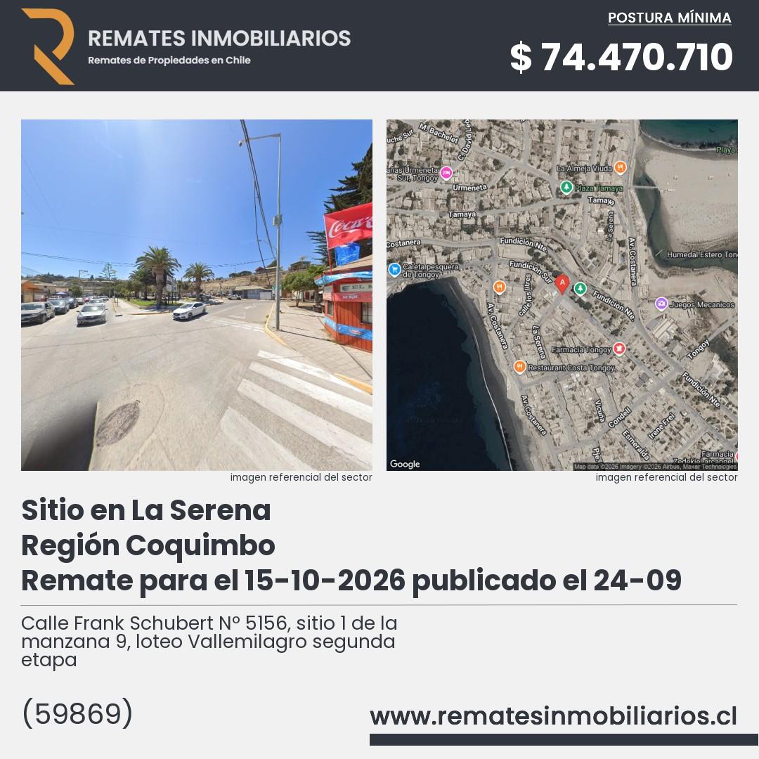 Imagen ficha Calle Frank Schubert Nº 5156, sitio 1 de la manzana 9, loteo Vallemilagro segunda etapa