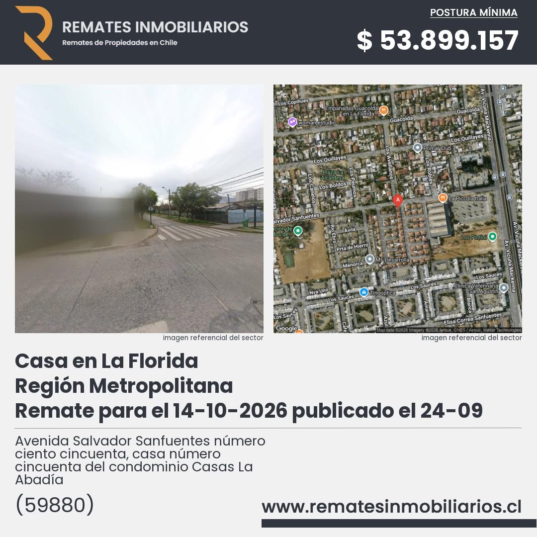 Imagen ficha Avenida Salvador Sanfuentes número ciento cincuenta, casa número cincuenta del condominio Casas La Abadía