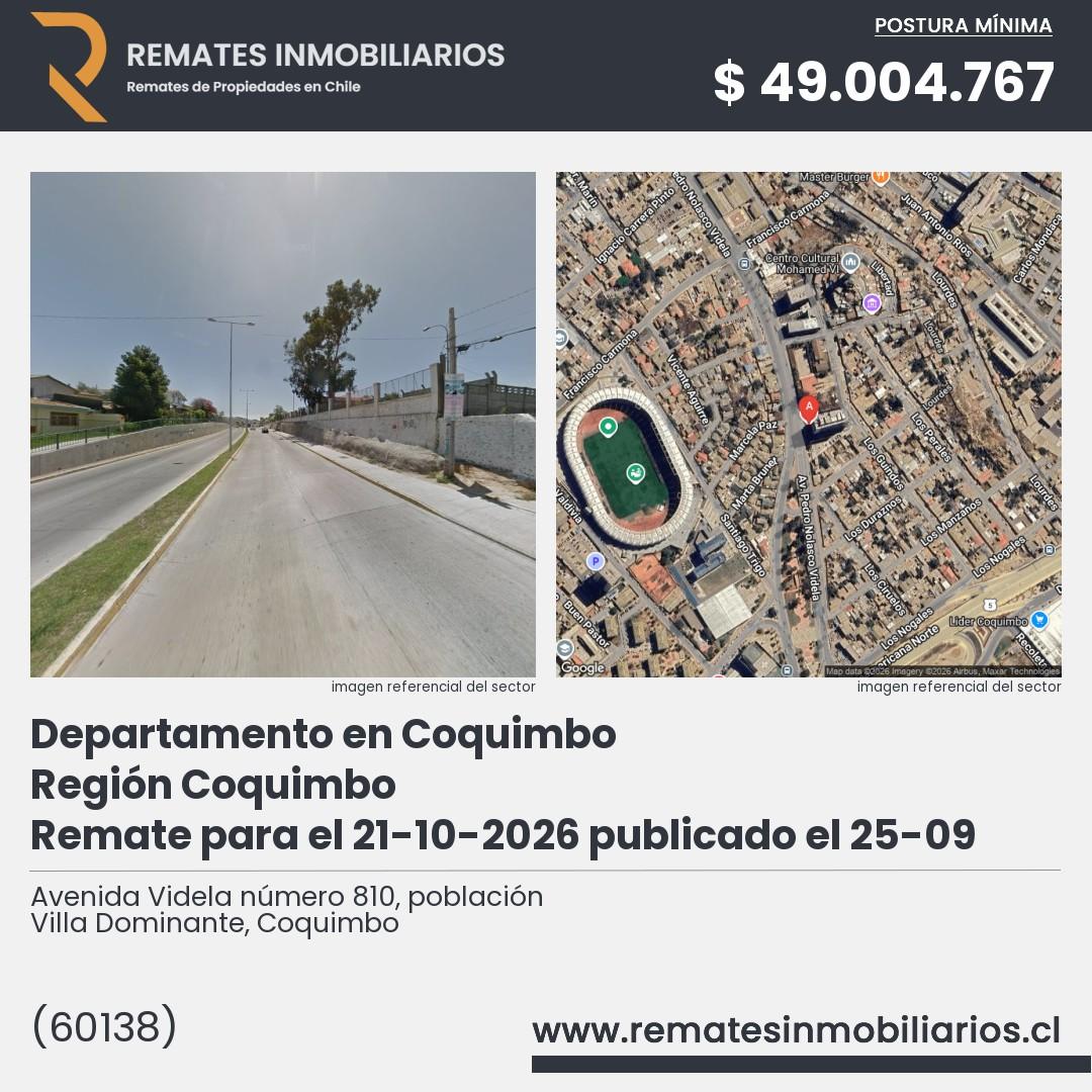 Imagen ficha Avenida Videla número 810, población Villa Dominante, Coquimbo