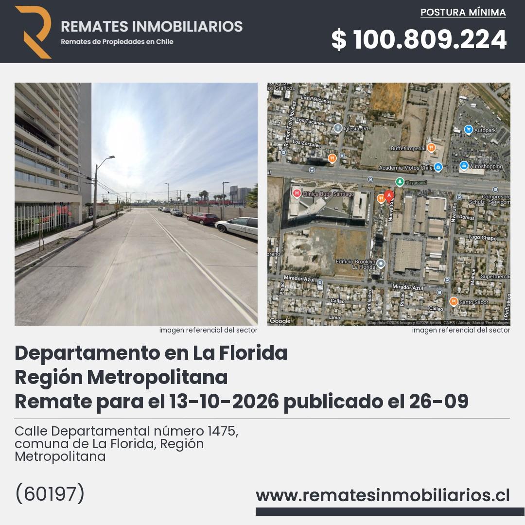 Imagen ficha Calle Departamental número 1475, comuna de La Florida, Región Metropolitana