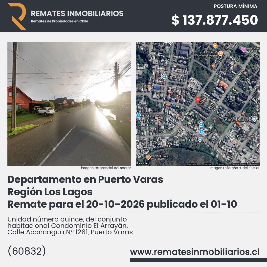 Imagen ficha Unidad número quince, del conjunto habitacional Condominio El Arrayán, Calle Aconcagua Nº 1281, Puerto Varas