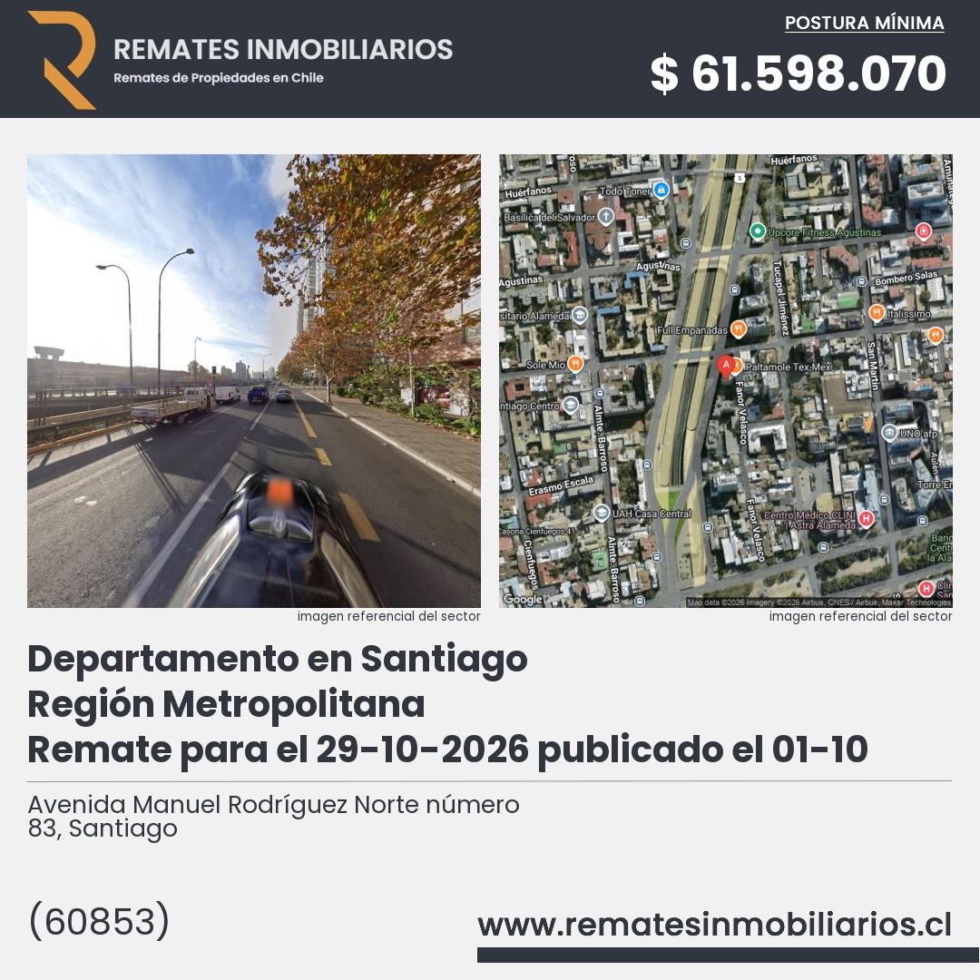 Imagen ficha Avenida Manuel Rodríguez Norte número 83, Santiago