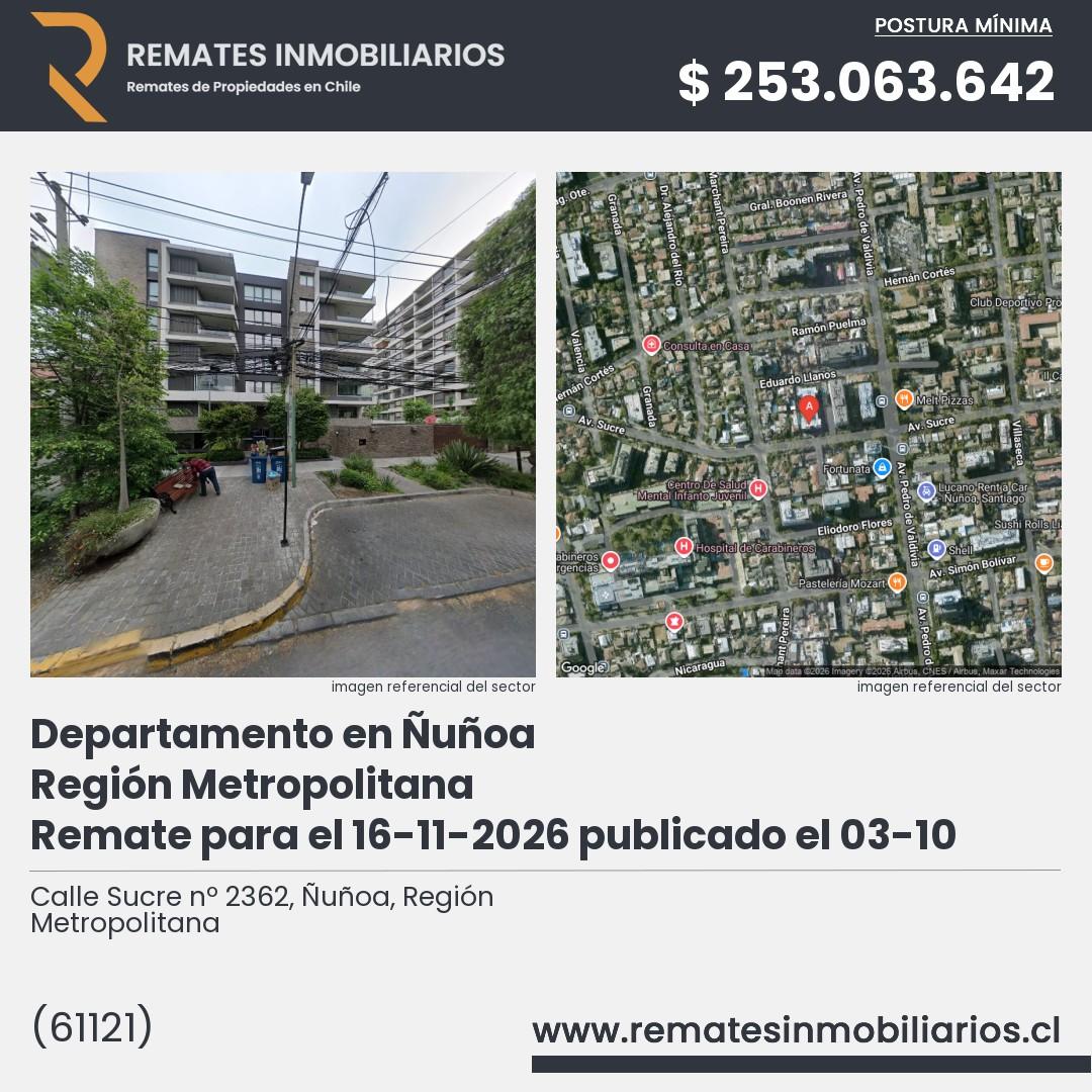 Imagen ficha Calle Sucre nº 2362, Ñuñoa, Región Metropolitana