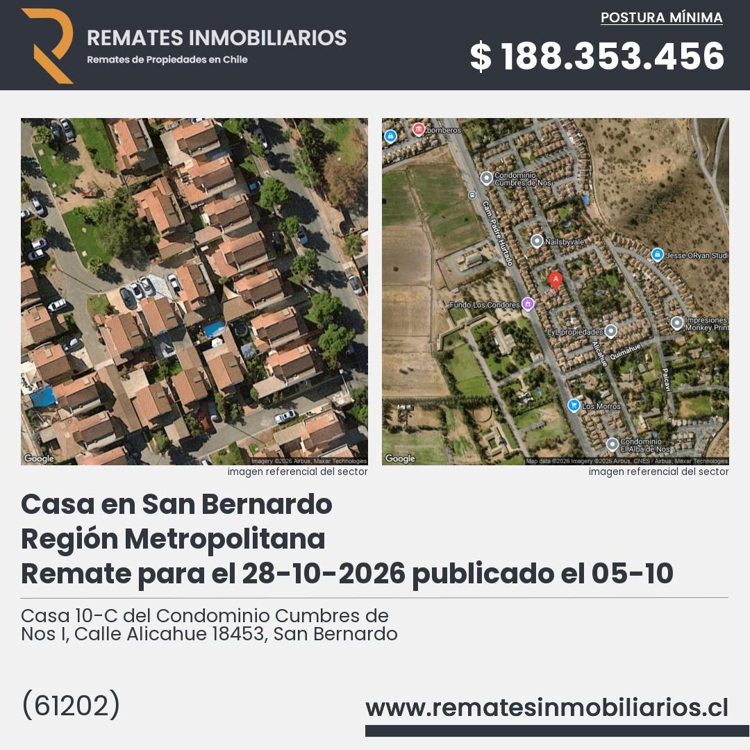 Imagen ficha Casa 10-C del Condominio Cumbres de Nos I, Calle Alicahue 18453, San Bernardo