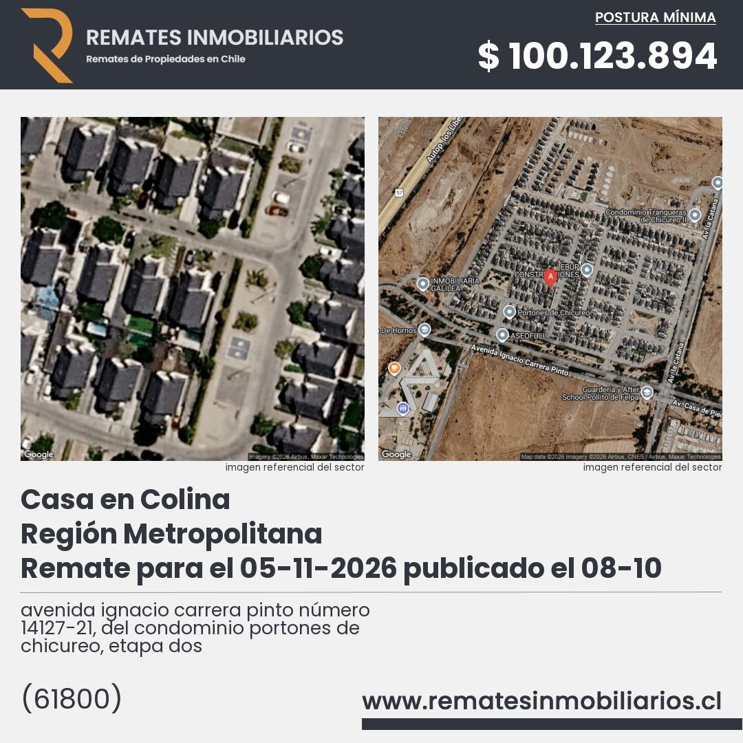 Imagen ficha avenida ignacio carrera pinto número 14127-21, del condominio portones de chicureo, etapa dos