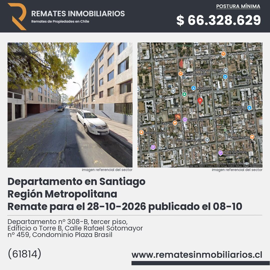 Imagen ficha Departamento nº 308-B, tercer piso, Edificio o Torre B, Calle Rafael Sotomayor nº 459, Condominio Plaza Brasil