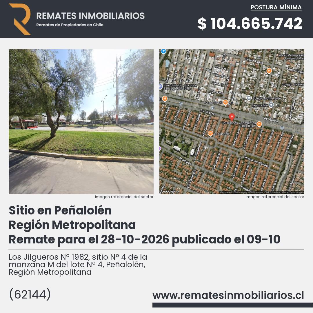 Imagen ficha Los Jilgueros Nº 1982, sitio Nº 4 de la manzana M del lote Nº 4, Peñalolén, Región Metropolitana