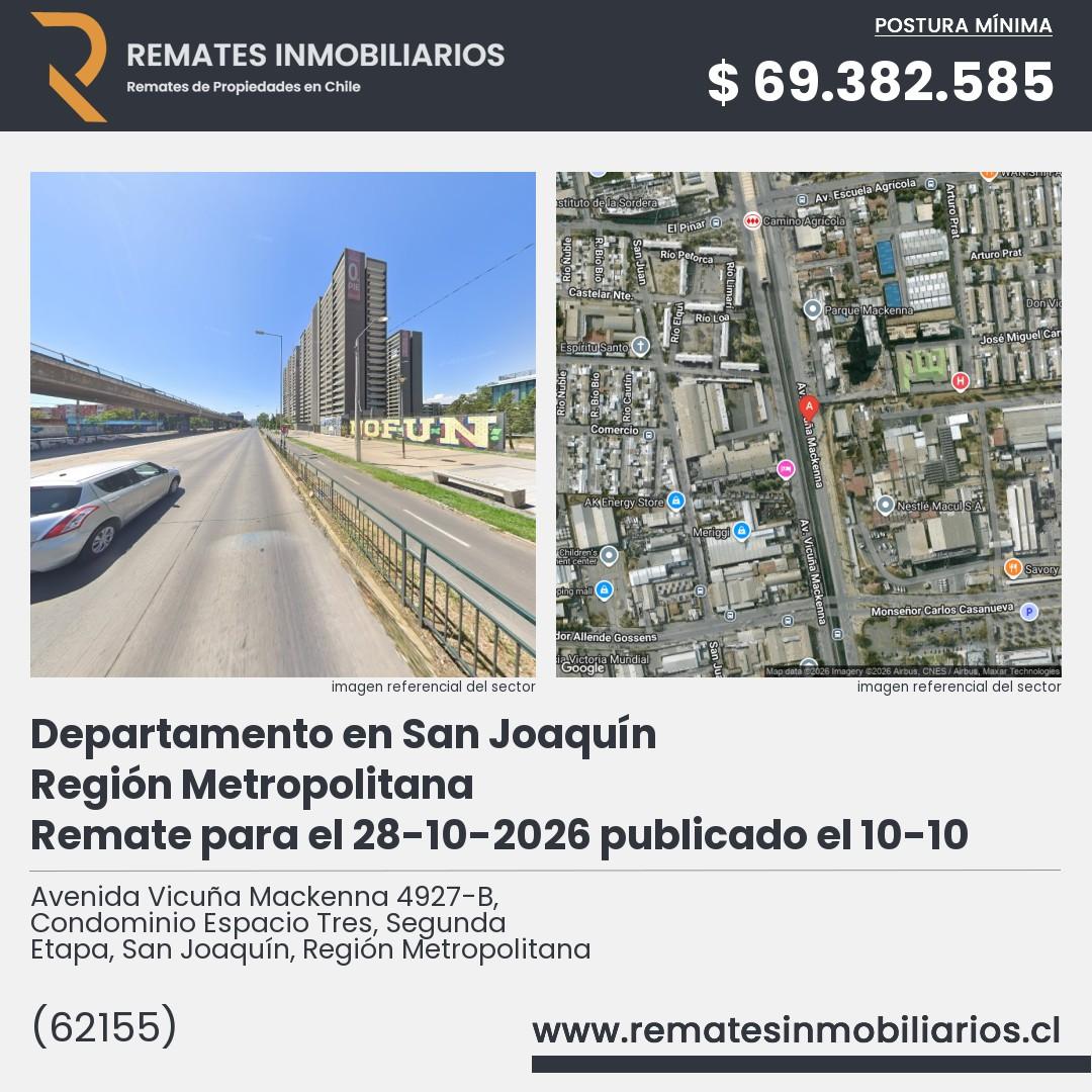 Imagen ficha Avenida Vicuña Mackenna 4927-B, Condominio Espacio Tres, Segunda Etapa, San Joaquín, Región Metropolitana