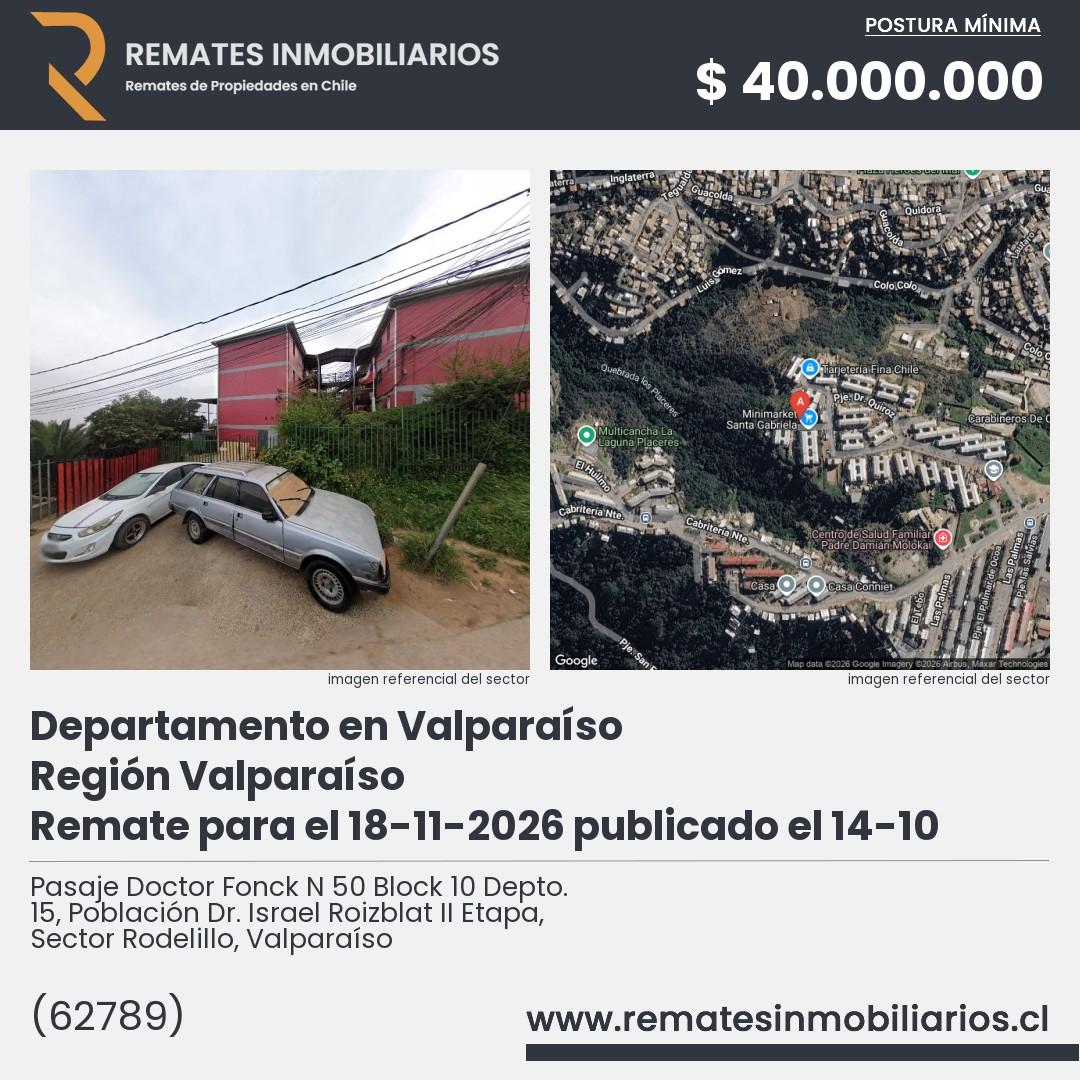 Imagen ficha Pasaje Doctor Fonck N 50 Block 10 Depto. 15, Población Dr. Israel Roizblat II Etapa, Sector Rodelillo, Valparaíso