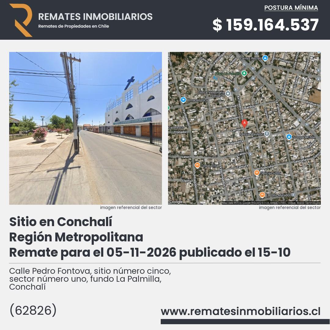 Imagen ficha Calle Pedro Fontova, sitio número cinco, sector número uno, fundo La Palmilla, Conchalí