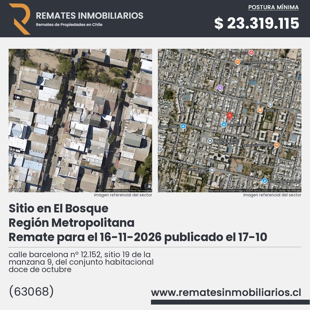 Imagen ficha calle barcelona nº 12.152, sitio 19 de la manzana 9, del conjunto habitacional doce de octubre